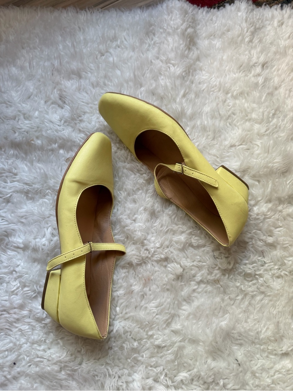Golden Ponies Women’s Yellow Mary Jane Pump Flats